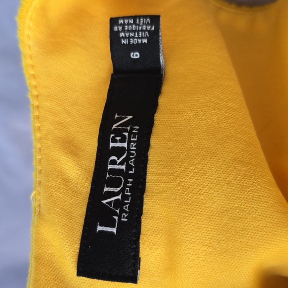 Lauren Ralph Lauren Quilted Pont-Knit Sleeveless Dress In Yellow Size 6 - Picture 7 of 7